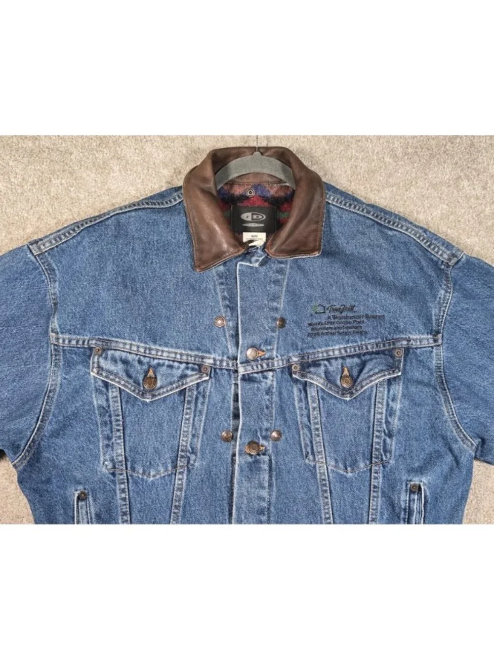 Vintage iD Wear Blue Jean Denim Southwestern Liner Jacket Coat Canada Made Men M